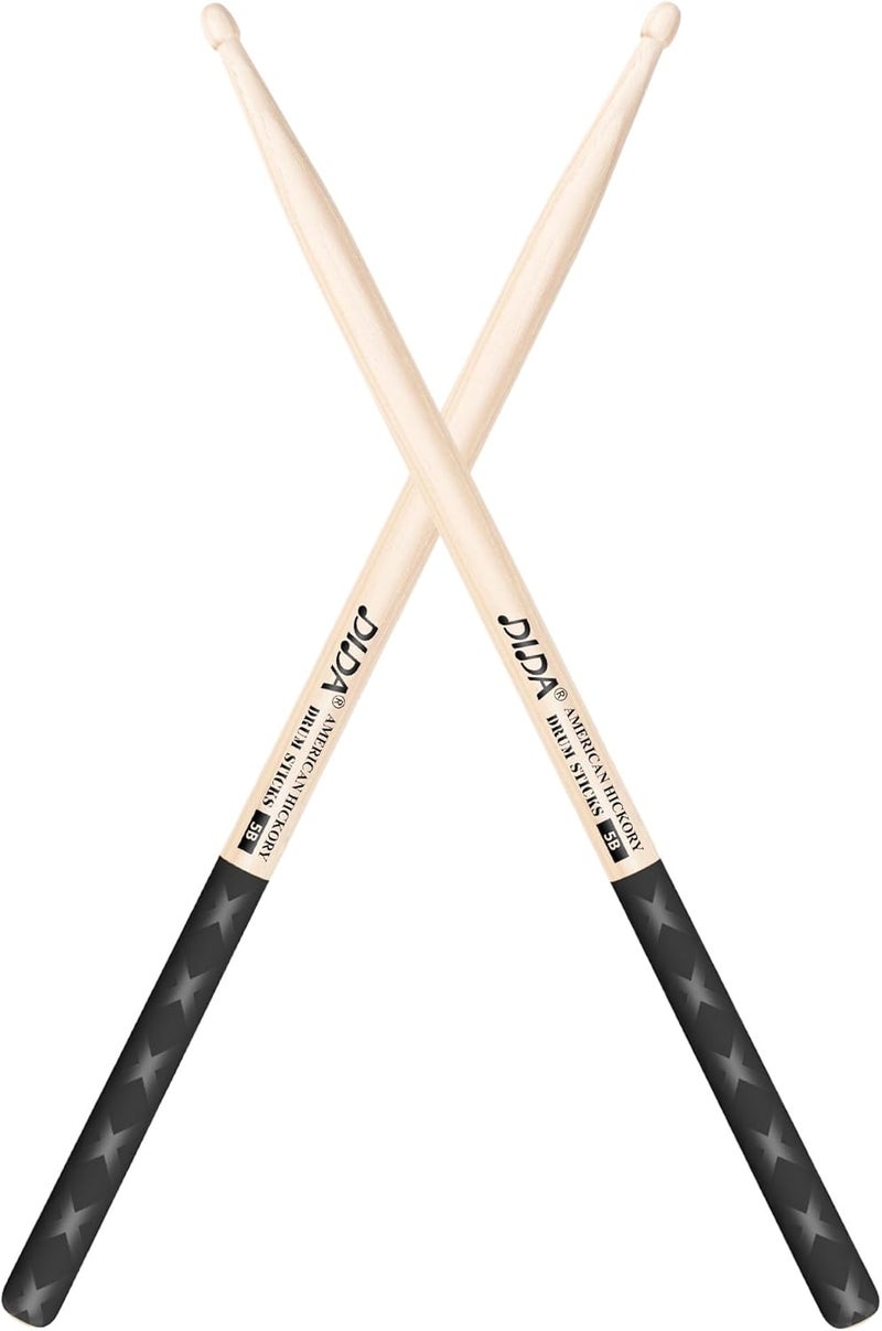 DIDA Drum Sticks, American Hickory Drumsticks, Drumsticks for Drum, Non-Slip Grip, Percussion Drumsticks for Professional, Live Performance & Drum Kit Practice Accessories (1 Pair, 5B) - Image 1